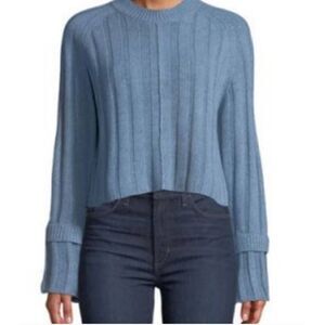 Avantlook Blue Ribbed Bell Sleeve Sweater Sz. M